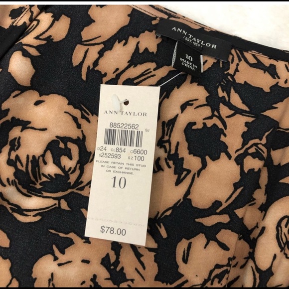 Ann Taylor Floral Rose Print Wrap Blouse Sz 10 NWT - Picture 7 of 11